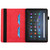 For Amazon Kindle Fire HD 10 2021 Rhombus Skin Feel Horizontal Flip Tablet Leather Case with Card Slots & Holder(Red)