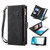 For Samsung Galaxy S22+ 5G Retro Frosted Horizontal Flip Leather Phone Case with Holder & Card Slot & Wallet & Zipper Pocket & Lanyard(Black)