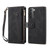 For Samsung Galaxy S22+ 5G Retro Frosted Horizontal Flip Leather Phone Case with Holder & Card Slot & Wallet & Zipper Pocket & Lanyard(Black)