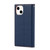 For iPhone 13 mini Litchi Texture Genuine Leather Phone Case With Lanyard & Holder & Card Slots & Wallet (Dark Blue)
