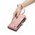For Samsung Galaxy S22+ 5G CaseMe-008 Detachable Multifunctional Horizontal Flip Leather Case (Pink)