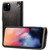 For iPhone 11 Denior Oil Wax Cowhide Magnetic Button Horizontal Flip Leather Case with Card Slots & Wallet(Black)