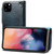 For iPhone 11 Pro Denior Oil Wax Cowhide Magnetic Button Horizontal Flip Leather Case with Card Slots & Wallet(Dark Blue)