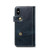 For iPhone XS Max Denior Oil Wax Cowhide DK Magnetic Button Horizontal Flip Leather Case with Holder & Card Slots & Wallet(Dark Blue)