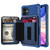 For iPhone 11 Zipper Wallet Card Bag PU Back Case (Blue)