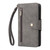 For iPhone 12 mini Rivet Buckle 9 Cards Three Fold Leather Phone Case (Grey)