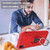 For iPhone XR Carbon Fiber Protective Case with 360 Degree Rotating Ring Holder(Red)