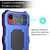 For iPhone 13 Metal + Silicone Sliding Camshield Holder Phone Case(Blue)