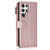 For Samsung Galaxy S22 Ultra 5G Microfiber Zipper Horizontal Flip Leather Case(Rose Gold)