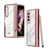 For Samsung Galaxy Z Fold3 5G Electroplating Hinge Phone Case with Stylus(Pink)