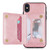 For iPhone X / XS Zipper Card Holder Phone Case(Rose Gold)