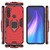 For Xiaomi Redmi Note 8T PC + TPU Shockproof Protective Case with Magnetic Ring Holder(Red)