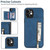 For iPhone 12 mini Zipper Card Holder Phone Case (Blue)