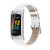 For Fitbit Charge5 Mijobs Genuine Leather Slim Watch Band(White+Silver) For Fitbit Charge5 Mijobs Genuine Leather Slim Watch Band(White+Silver)