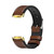 For Fitbit Charge5 Mijobs TPU + Leather Watch Band(Brown+Gold)