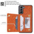 For Samsung Galaxy S21 FE 5G Zipper Card Holder Phone Case(Brown)