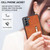 For Samsung Galaxy S21 FE 5G Zipper Card Holder Phone Case(Brown)