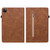 For iPad Pro 12.9 2022 / 2021 / 2020 Skin Feel Solid Color Zipper Smart Leather Tablet Case(Brown)