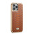 Fierre Shann Python Texture Electroplating PU Phone Case For iPhone 11(Brown)