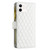 For iPhone 12 mini Diamond Lattice Zipper Wallet Leather Flip Phone Case (White)