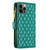 For iPhone 12 / 12 Pro Diamond Lattice Zipper Wallet Leather Flip Phone Case(Green)
