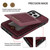 For iPhone 11 Pro Max N.BEKUS Vertical Flip Card Slot RFID Phone Case For iPhone 14 Pro Max(Wine Red)