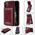 For iPhone 11 Pro N.BEKUS Vertical Flip Card Slot RFID Phone Case (Wine Red)