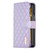 For Samsung Galaxy Z Fold4 Diamond Lattice Zipper Wallet Leather Flip Phone Case(Purple)