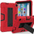 For Amazon Kindle Fire 7 2022 Contrast Color Kickstand Silicone Hard PC Tablet Case(Red Black)