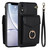 For iPhone XR Ring Holder RFID Card Slot Phone Case(Black)