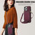 For iPhone 11 Pro Max Rhombic Texture RFID Phone Case with Lanyard & Mirror(Wine Red)