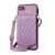 For iPhone 6s Plus / 6 Plus Rhombic Texture RFID Phone Case with Lanyard & Mirror(Purple)