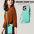 For iPhone 6s / 6 Rhombic Texture RFID Phone Case with Lanyard & Mirror(Mint Green)