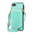 For iPhone 6s Plus / 6 Plus Rhombic Texture RFID Phone Case with Lanyard & Mirror(Mint Green)