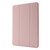 Skin Feel Pen Holder Tri-fold Tablet Leather Case For iPad Pro 12.9 2022 / 2021 / 2020 / 2018(Pink)