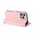 For iPhone 12 Pro Max Cross Texture Lanyard Leather Phone Case(Pink)