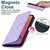 For iPhone 12 Pro Max Rhombic MagSafe RFID Anti-Theft Wallet Leather Phone Case(Purple)