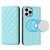 For iPhone 12 Pro Max Rhombic MagSafe RFID Anti-Theft Wallet Leather Phone Case(Sky Blue)