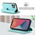 For iPhone 12 / 12 Pro Rhombic MagSafe RFID Anti-Theft Wallet Leather Phone Case(Sky Blue)