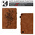For Amazon Kindle Fire 7 2019/2017/2015 Peony Butterfly Embossed Leather Smart Tablet Case(Brown)