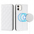 For iPhone 12 mini Rhombic MagSafe RFID Anti-Theft Wallet Leather Phone Case(White)