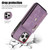 For iPhone 12 mini Zipper RFID Card Slot Phone Case with Short Lanyard(Purple)