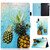 For Lenovo Tab M9 Sewing Thread Horizontal Painted Tablet Leather Case(Pineapple)