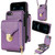 For iPhone 6s / 6 Zipper Hardware Card Wallet Phone Case(Purple)