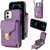 For iPhone 11 Zipper Hardware Card Wallet Phone Case(Purple)