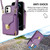 For iPhone 11 Zipper Hardware Card Wallet Phone Case(Purple)