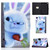 For Lenovo Tab M10 Plus TB-X606F Colored Drawing Horizontal Flip Leather Case with Holder & Card Slots & Sleep / Wake-up Function(White Rabbit)