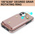 For iPhone 11 Zipper Card Bag Phone Case with Dual Lanyard(Rose Gold)