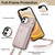 For iPhone 11 Zipper Card Bag Phone Case with Dual Lanyard(Rose Gold)