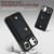 For iPhone 11 Zipper Card Bag Phone Case with Dual Lanyard(Black)